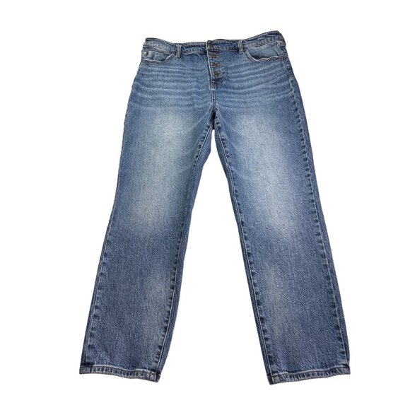 Liverpool Los Angeles Womens Slim Leg Jeans 12/31 Blue Button Fly Medium Wash - Picture 1 of 8